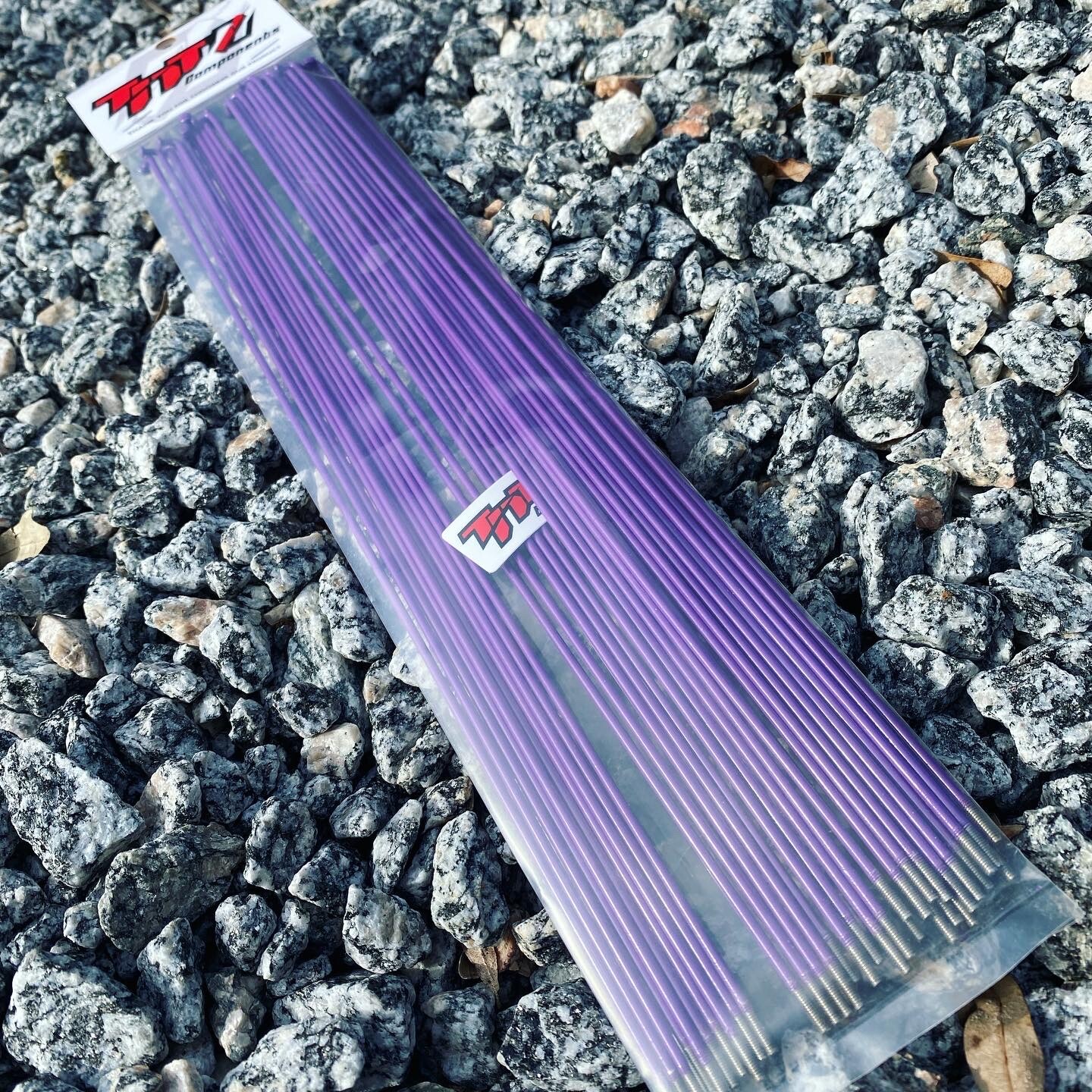 Bicycle Spokes & Nipples – 14G Stainless Steel – PURPLE (CHOOSE YOUR LENGTH)