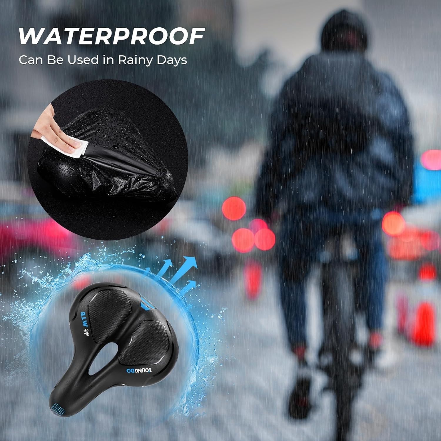Comfortable Gel Bike Seat for Mountain & Road Bikes