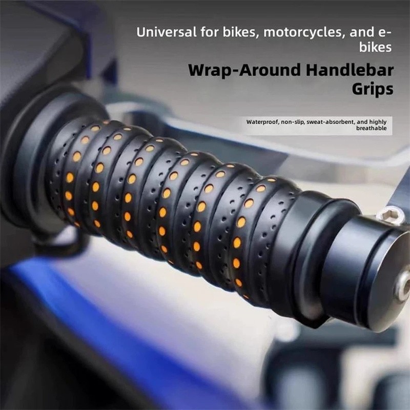 3.6Ft Wrap-Around Motorcycle Grips,Anti-Slip Handlebars Grips With Air Vent Hole