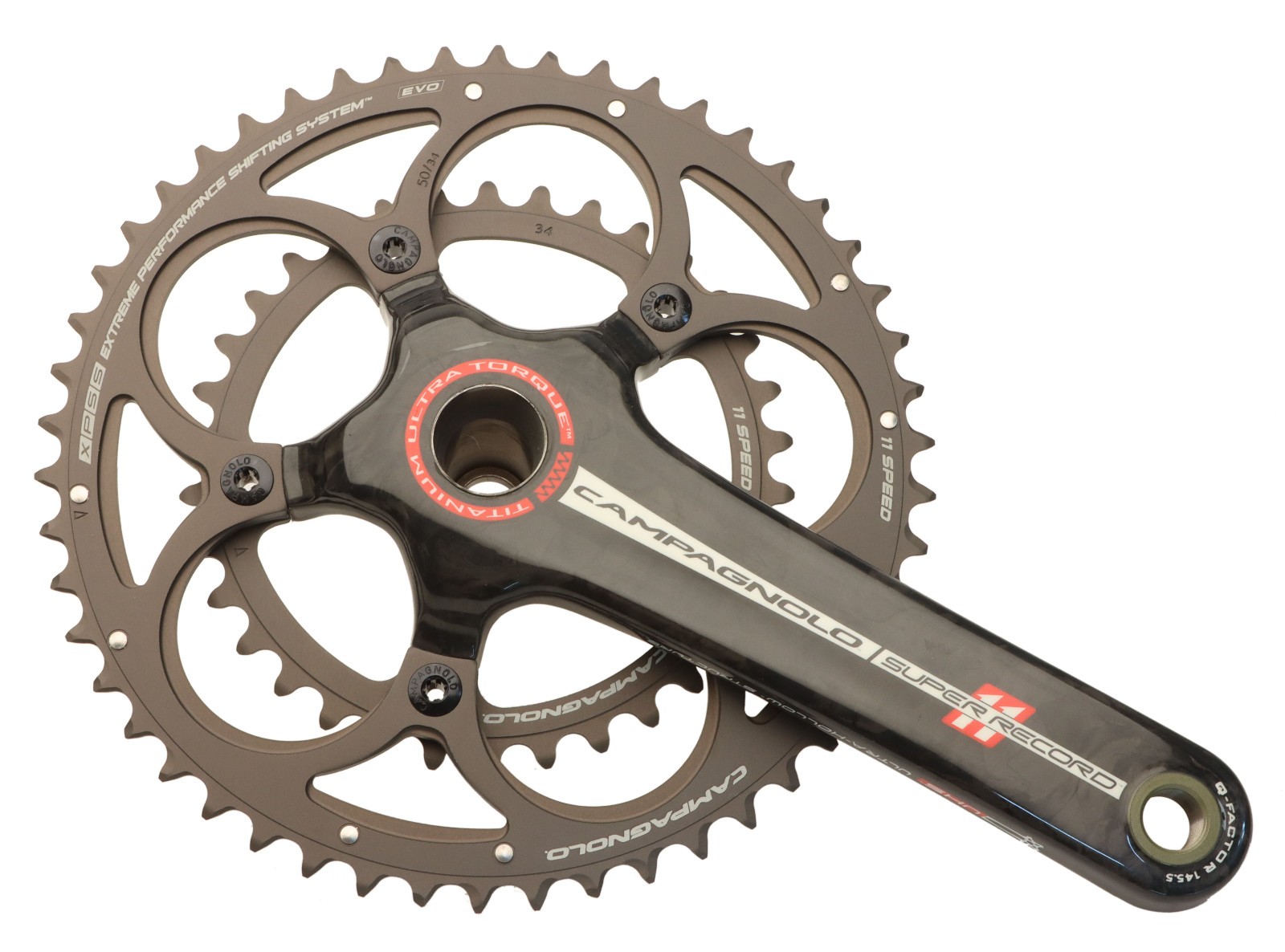 Campagnolo Super Record Titanium Crankset 50/34T Compact CT 11s 170mm ’12 NEW