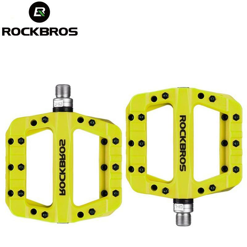 ROCKBROS MTB Road Bike Nylon Pedals Lightweight Widen 9/16″ DU Bearing Pedals