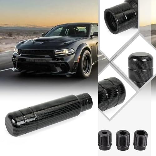 BARTOO Aluminum Alloy Heavy Weighted Shifter Knob, 5″ Auto Gear Carbon Fiber