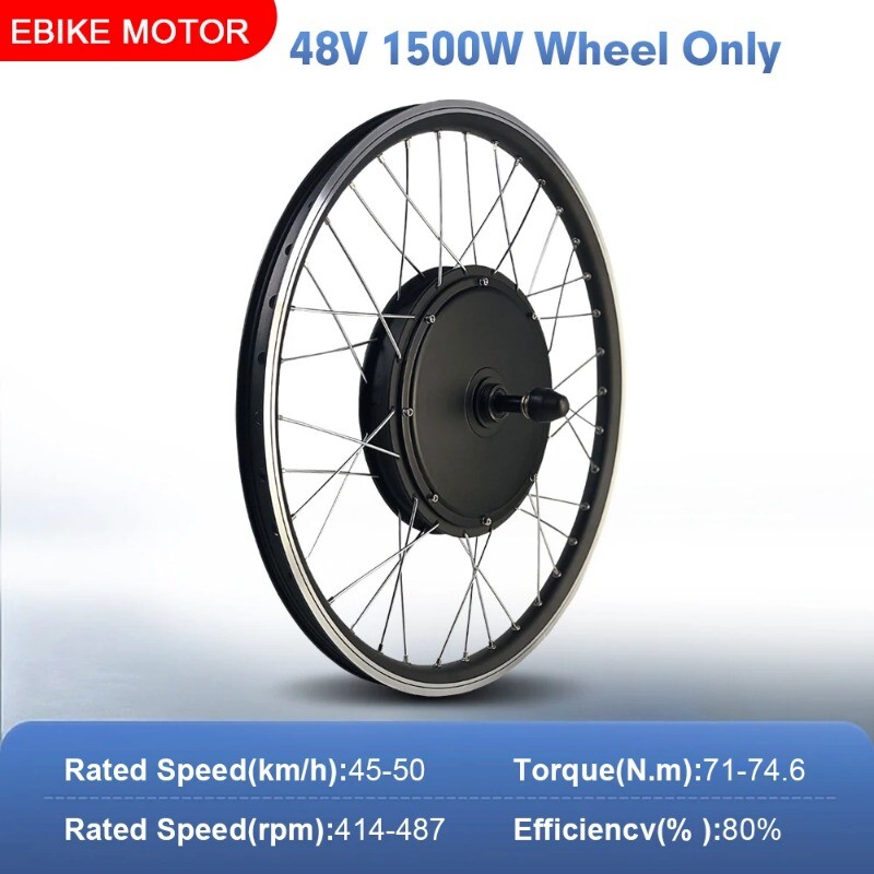 48V 1500W Electric Bike Conversion Kit Mountain Bike Rear Rotate Wheel Hub Motor