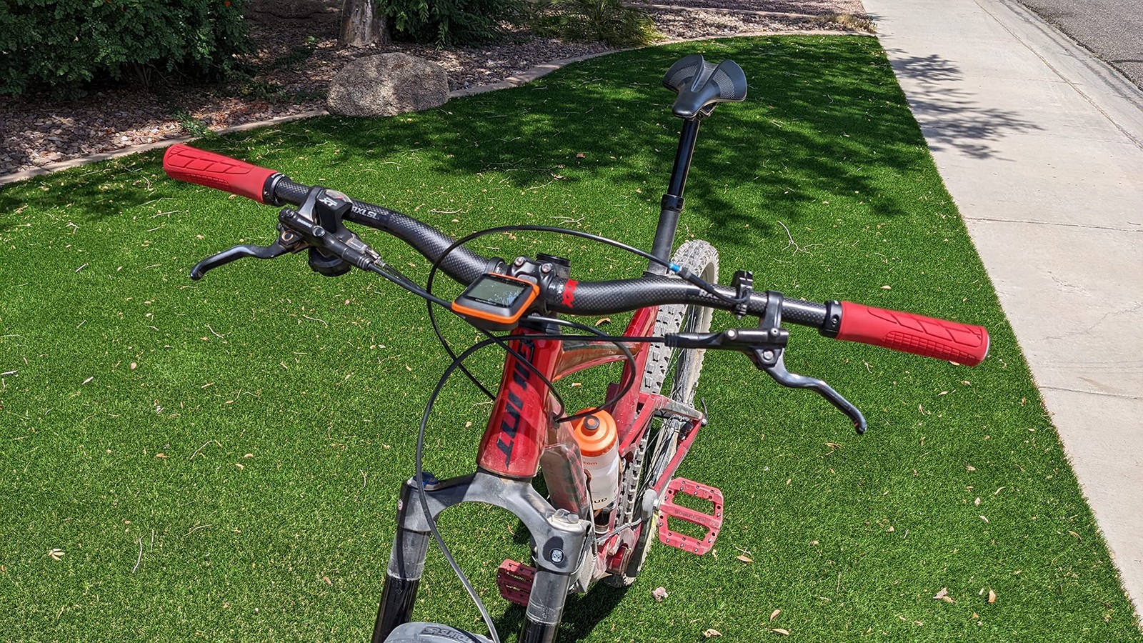 Carbon MTB Handlebar Mountain Bike Riser Bar 740mm Cycling Components Red