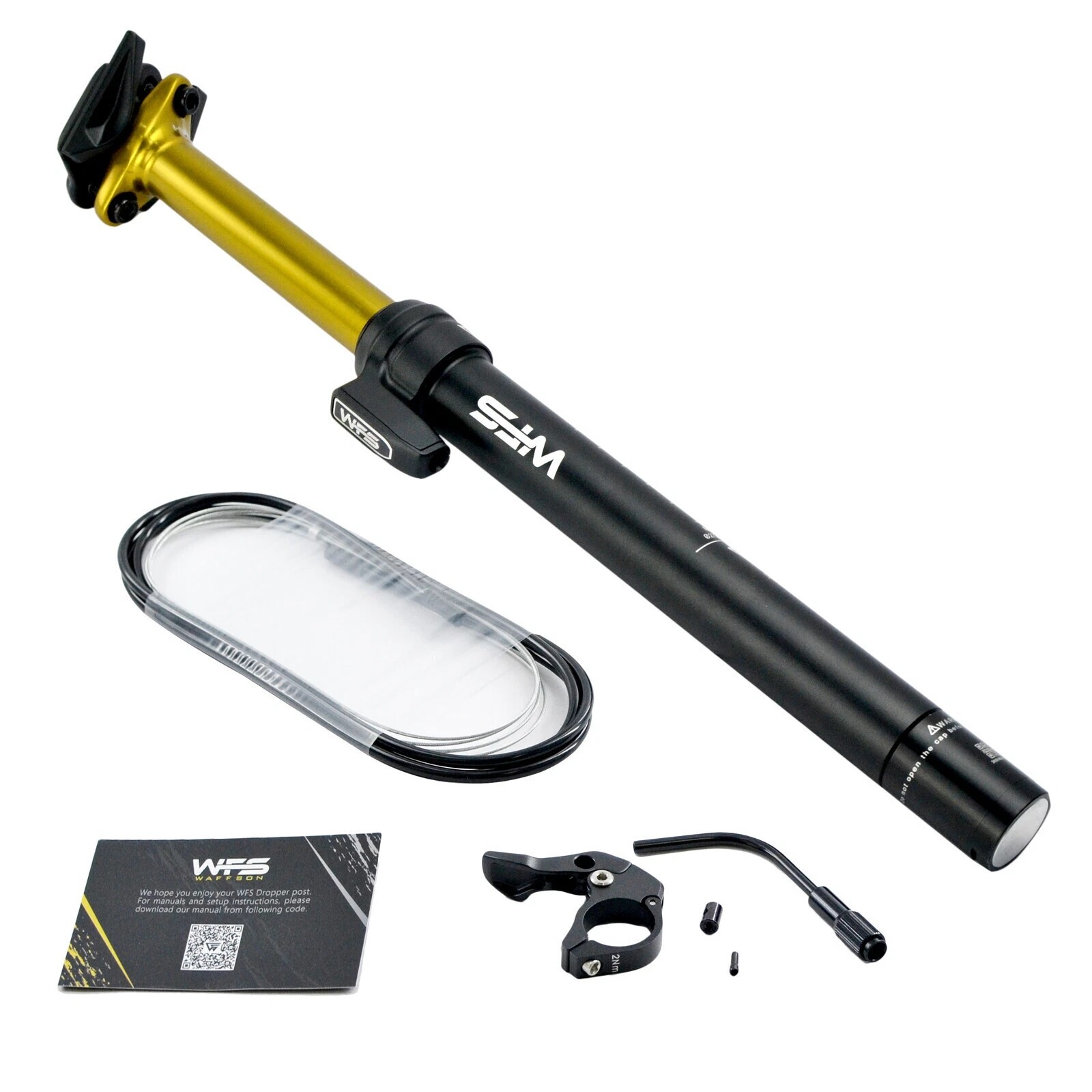 WFS Flex Remote External Dropper Post 27.2X395mm Travel 110mm, Gold