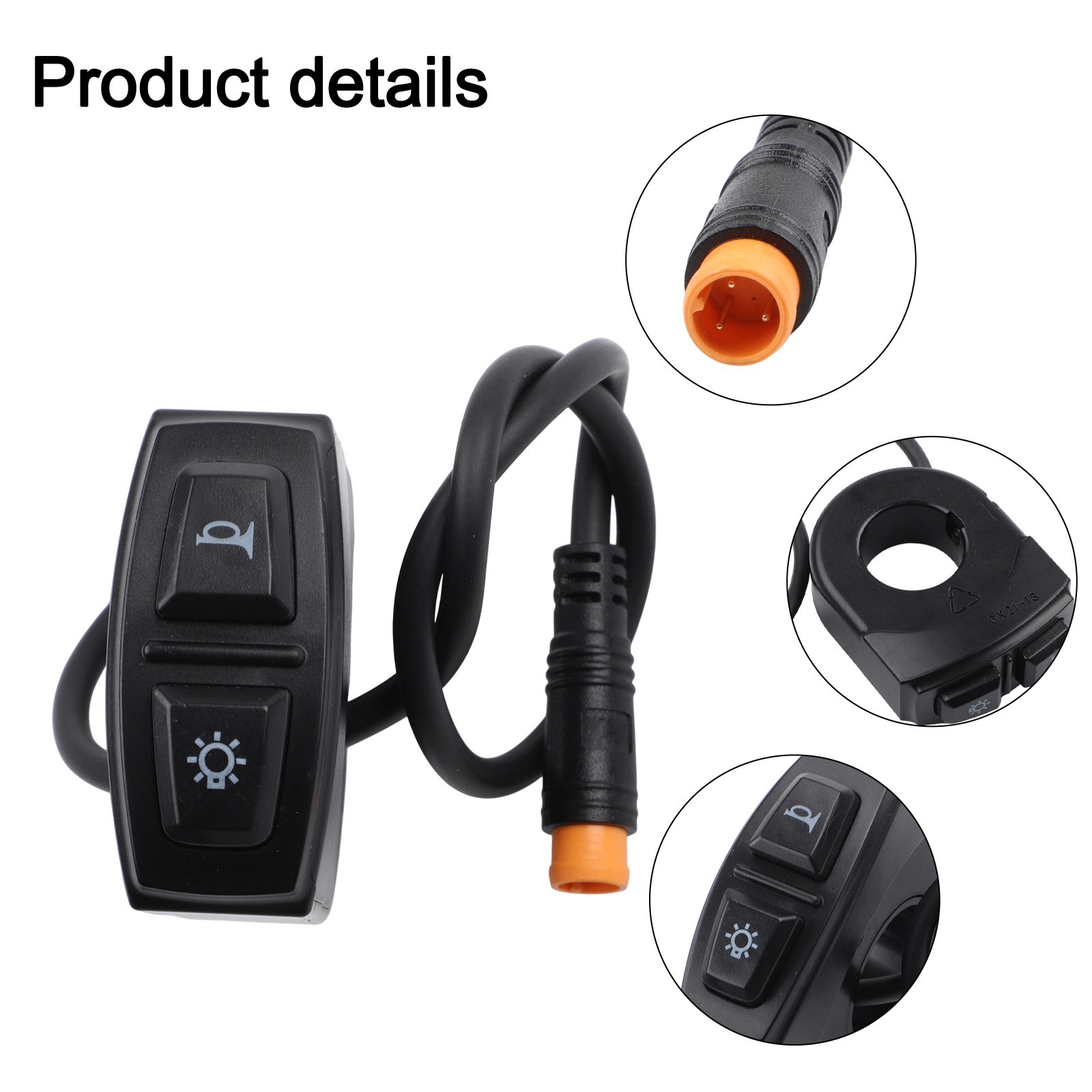 Electric Bike 2 in 1 Switch for Headlight and Speaker with Waterproof 3pin