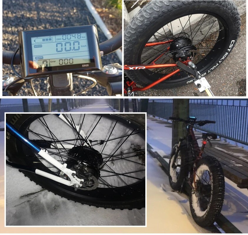 48V 1000W 20/24/26er Snow Fat Tire Electric Bike Brushless Gear Rear Hub Motor