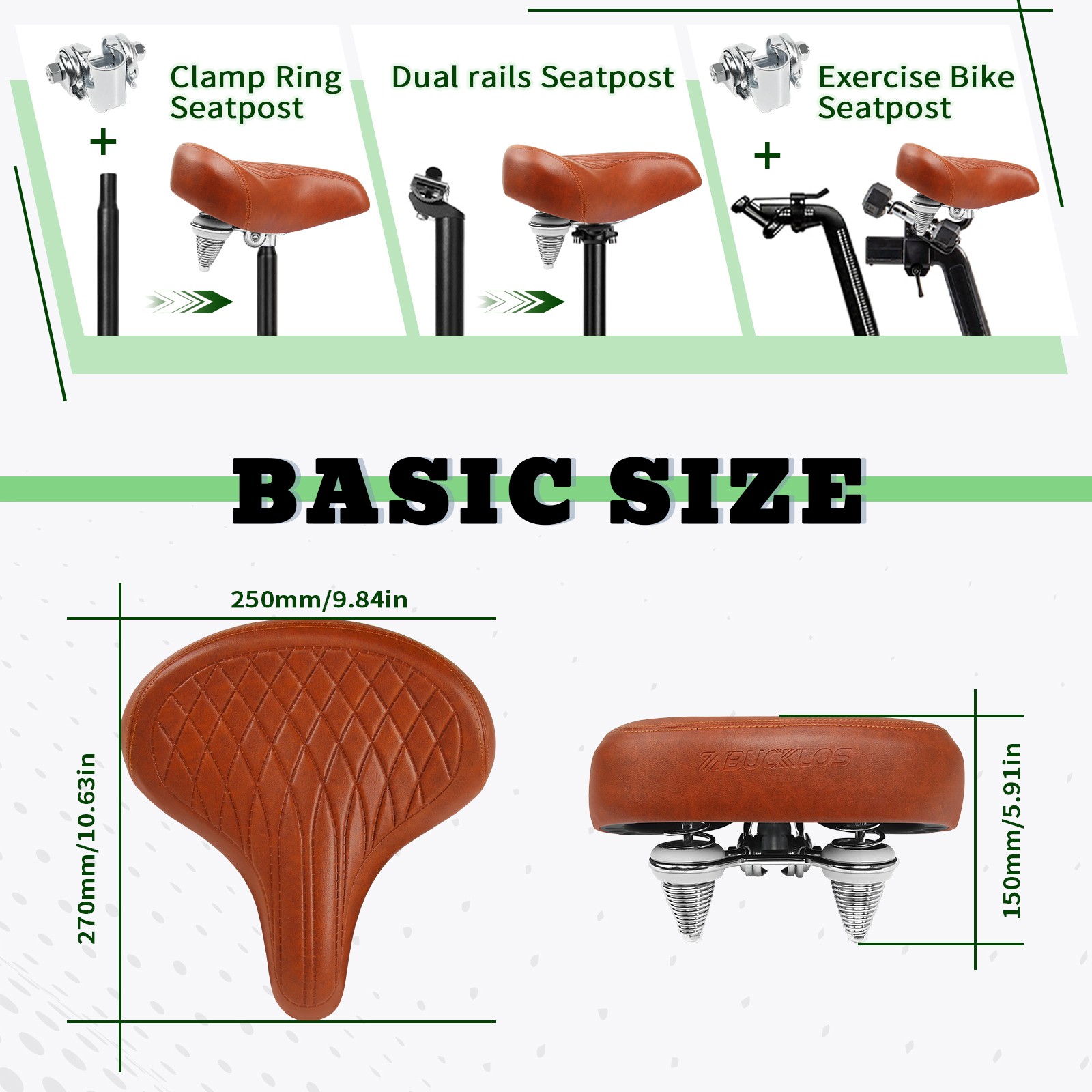 Ergonomic Retro Double Springer Cushion Comfortable Extra Wide Cruiser Bike Seat