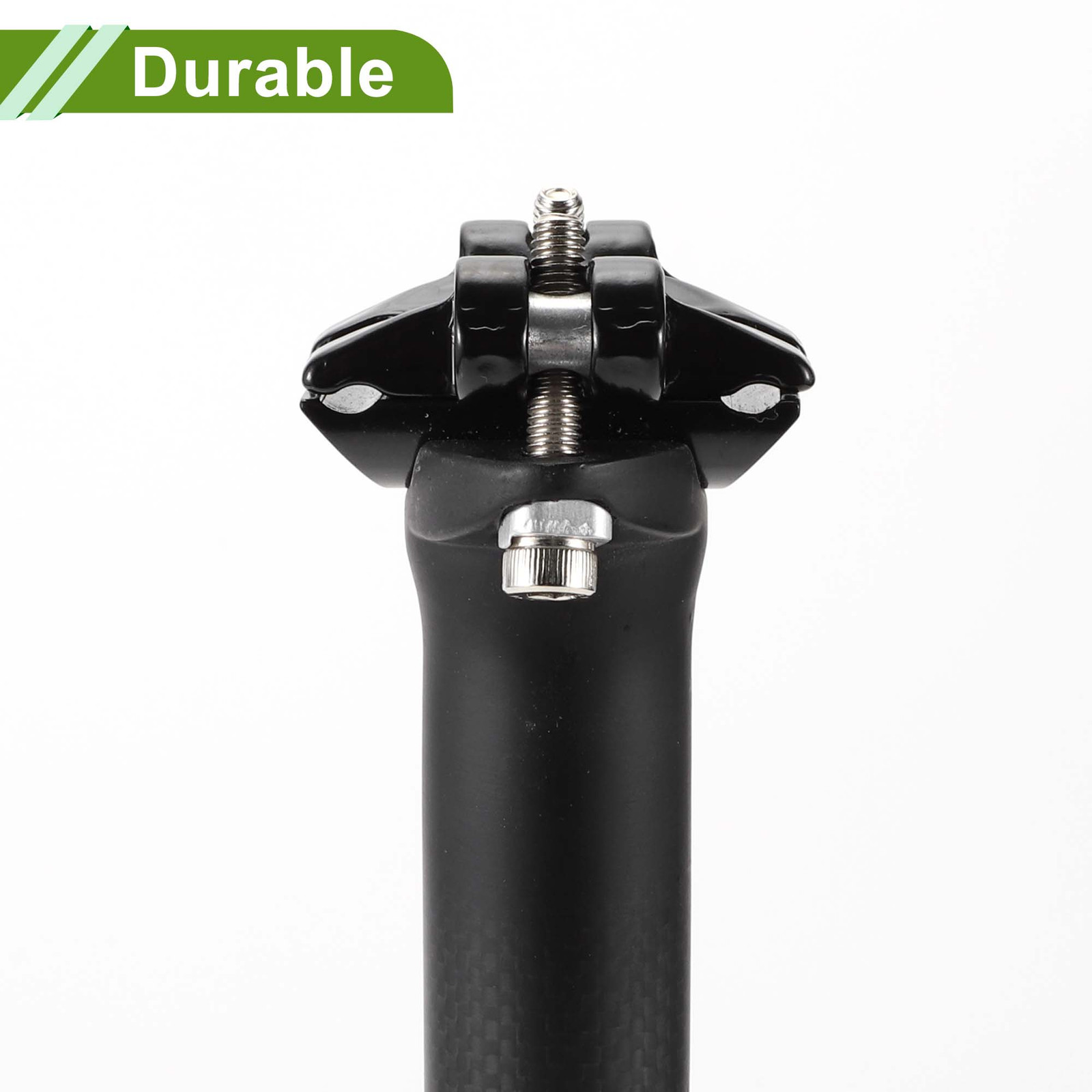 Universal Piece of 1 25.4x350mm Carbon Fiber Pattern Matte Black Bike Seat Posts