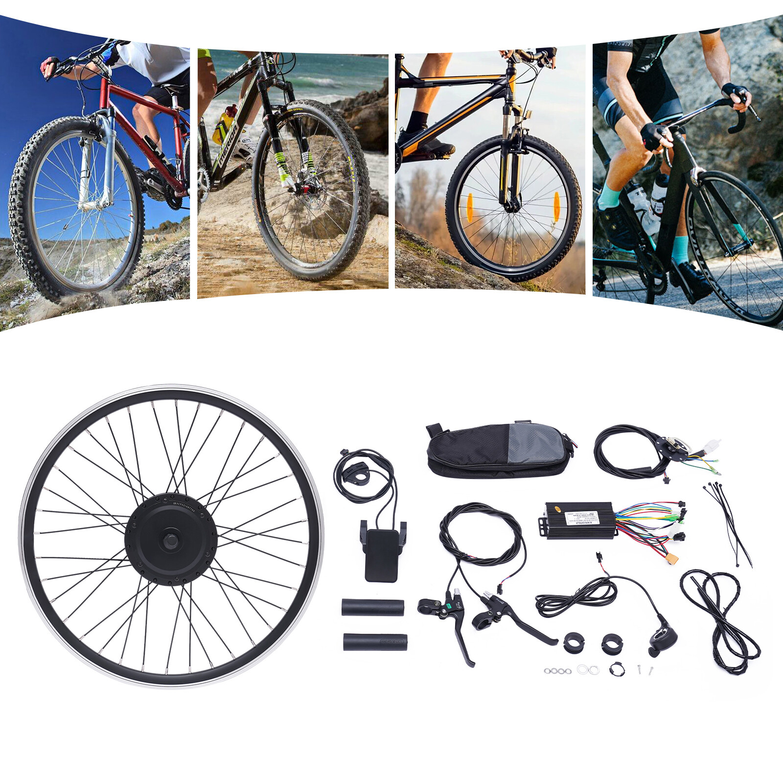 24″ 36V 500W Front Wheel E-Bike Conversion Hub Motor Kit Bicycle Motor Kit New