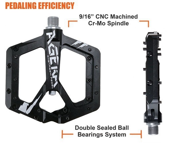 Road MTB Mountain Bike Pedals DU Bearing CNC Aluminum Flat Platform Pedal 1 pair