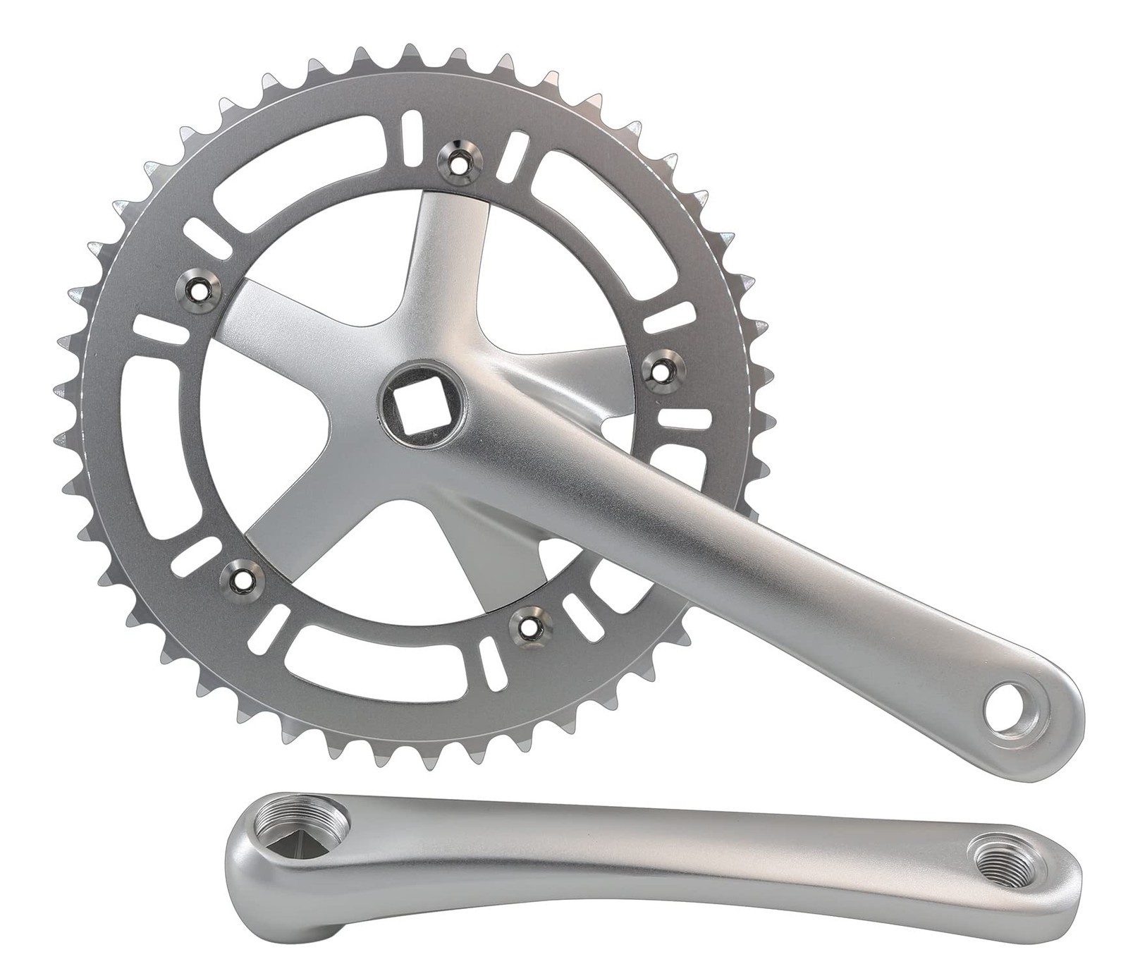 Urban Folding Bicycle Crankset Single Speed 46T 130BCD Crank Arms Set Silver
