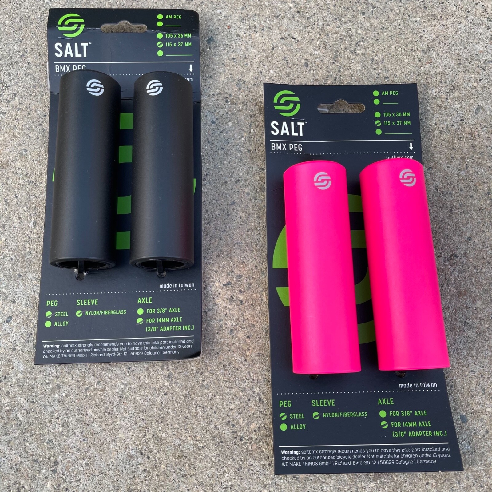 PAIR SALT AM NYLON 4.5″ PEGS 3/8″ 14MM BMX BICYCLE BIKES PEGS CULT SUNDAY KINK