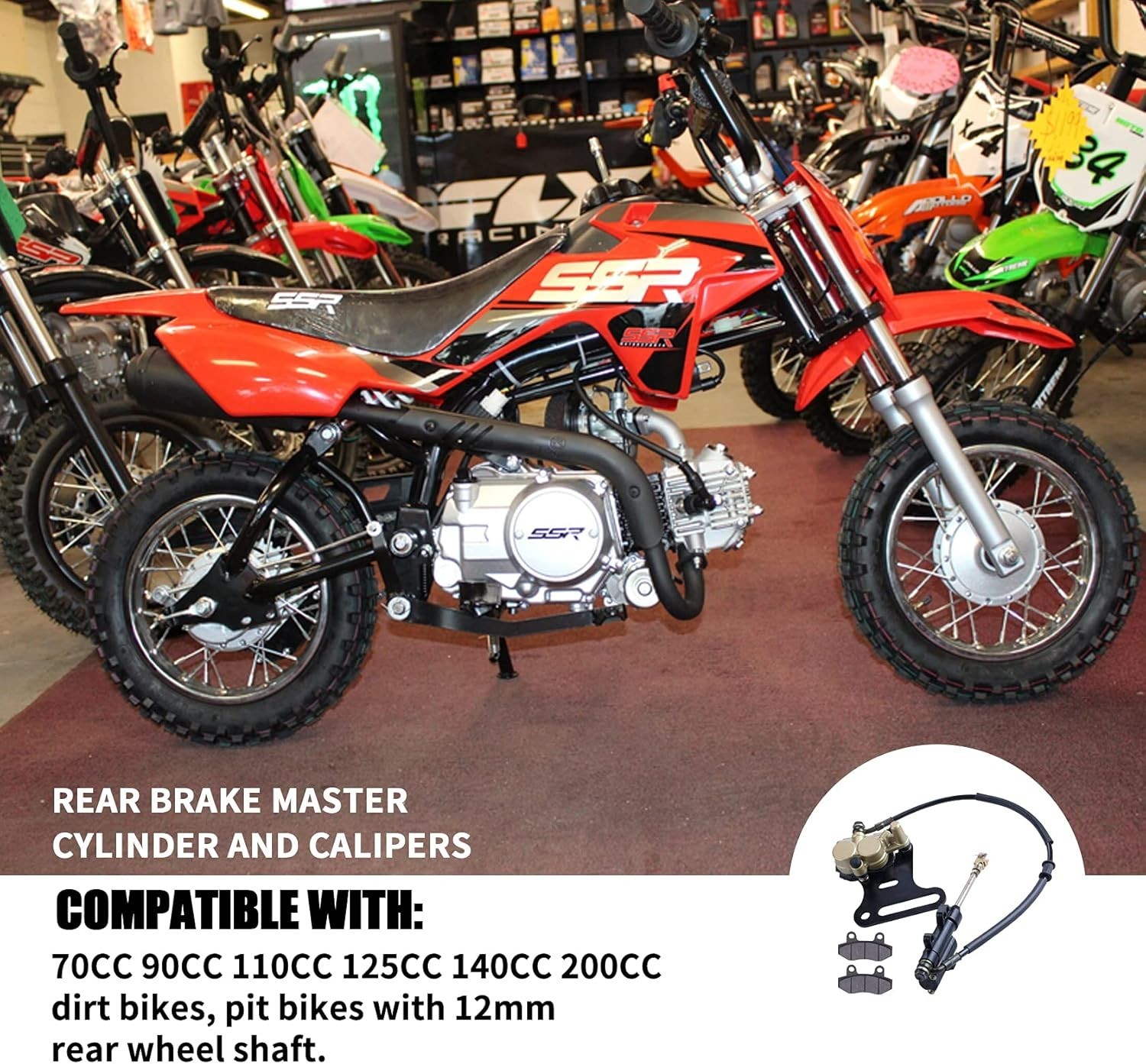 Durable 12mm Hydraulic Brake Caliper with Lifetime for Dirt Bikes
