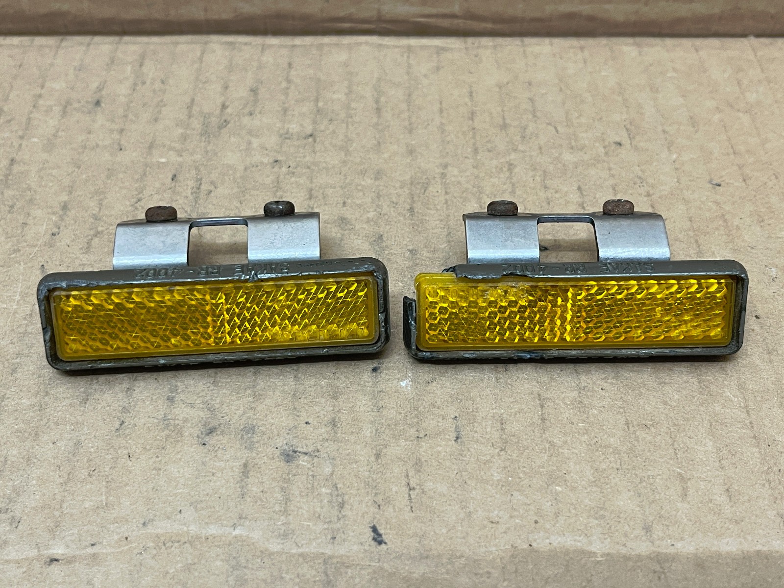 Vintage Rare Original Reflectors & BRACKETS For SR SP-11 Platform Pedals