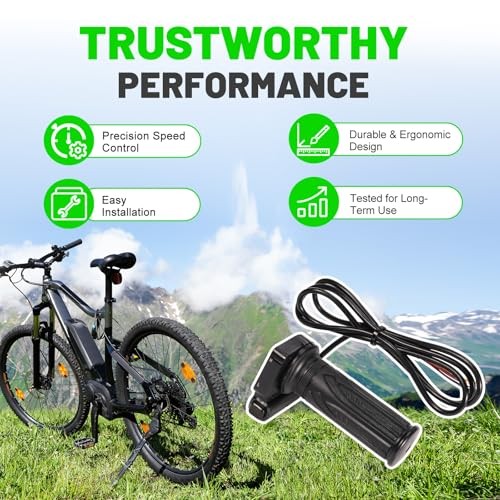 36V Electric Bike Scooter Throttle with Cruise Control Button, Handle Twist