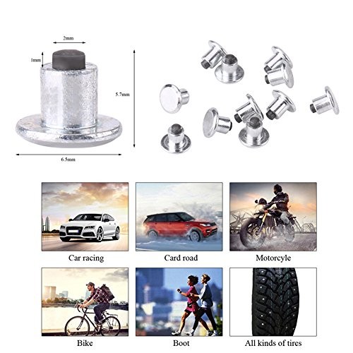 100pcs 6.5mm/0.26″ Anti-Slip Snow Screw Stud – Tyre Snow Chains Tire Spikes