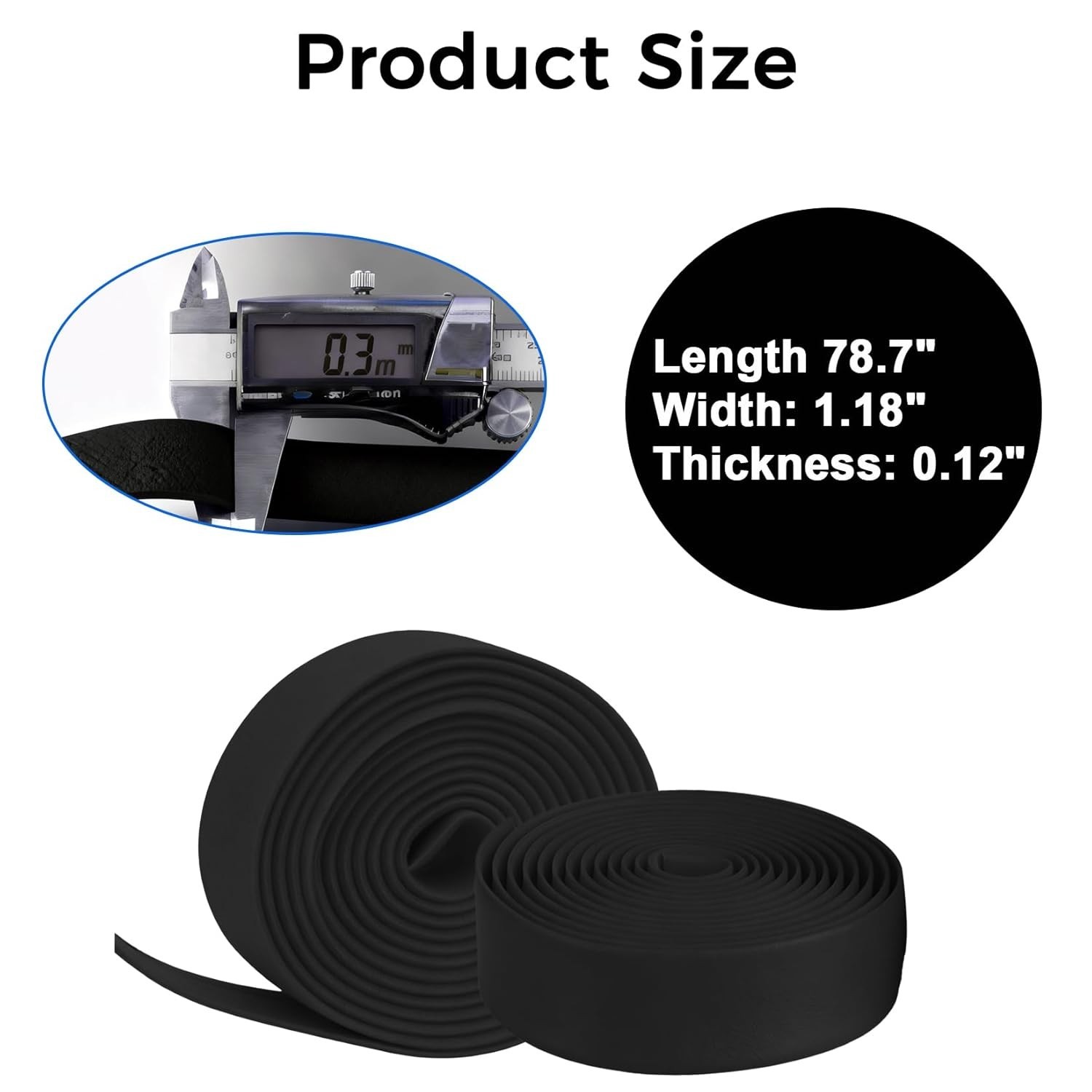 Bike Handlebar Tape – EVA Bike Grip Tape for Road Bike 2 Rolls Black