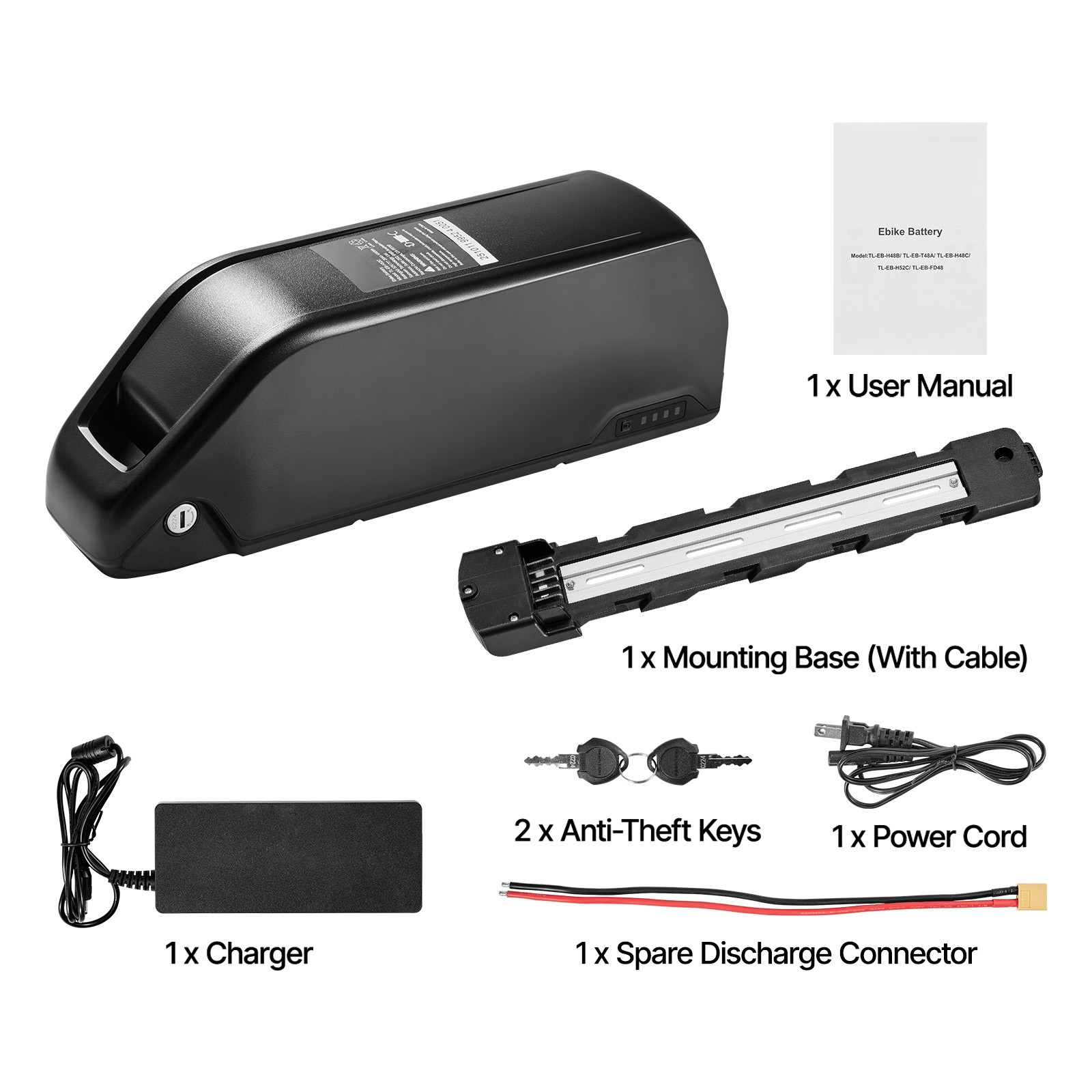 Uimoso 52V 20Ah Electric Bike Lithium Battery for 1500W Motor with BMS