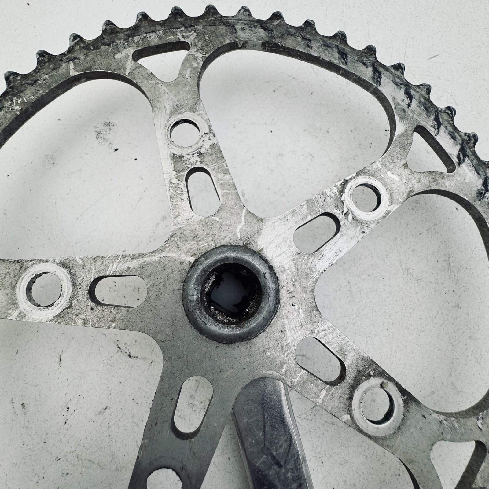Vintage Fuji F-12 Single Crank 171mm Sugino 52T Japan Road Bike Silver Part A78