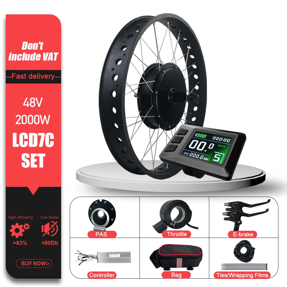 48V 2000W 4.0Tyre Hub Motor Wheel Dropout 190mm for Snow E-bike Conversion Kit