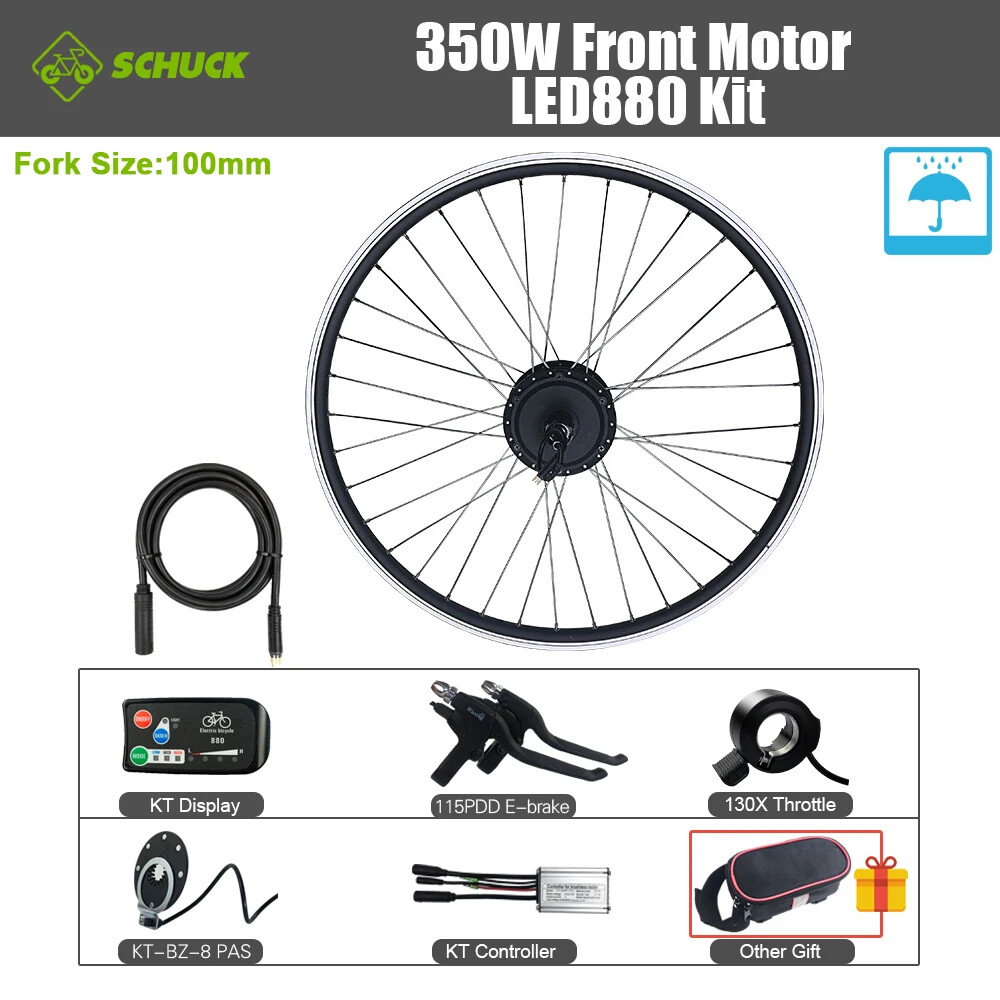 350W E-bike Front Rear Rotate/Cassette Drive Motor Waterproof Conversion Kit