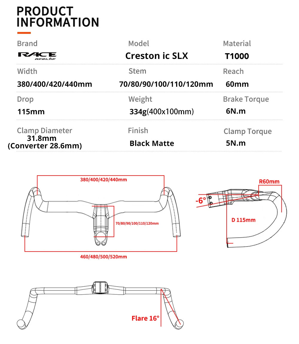 Carbon Gravel Road Bike Drop Bar Integrated Cockpit -6 Degree Internal Cable