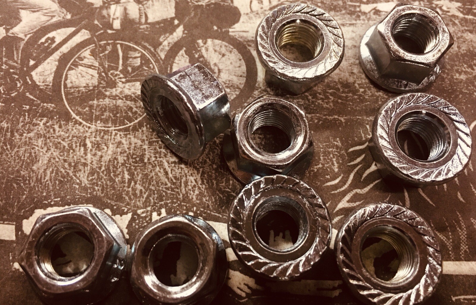 Coaster brake Schwinn rear Hub Axle Nuts – Silver – 24 thread