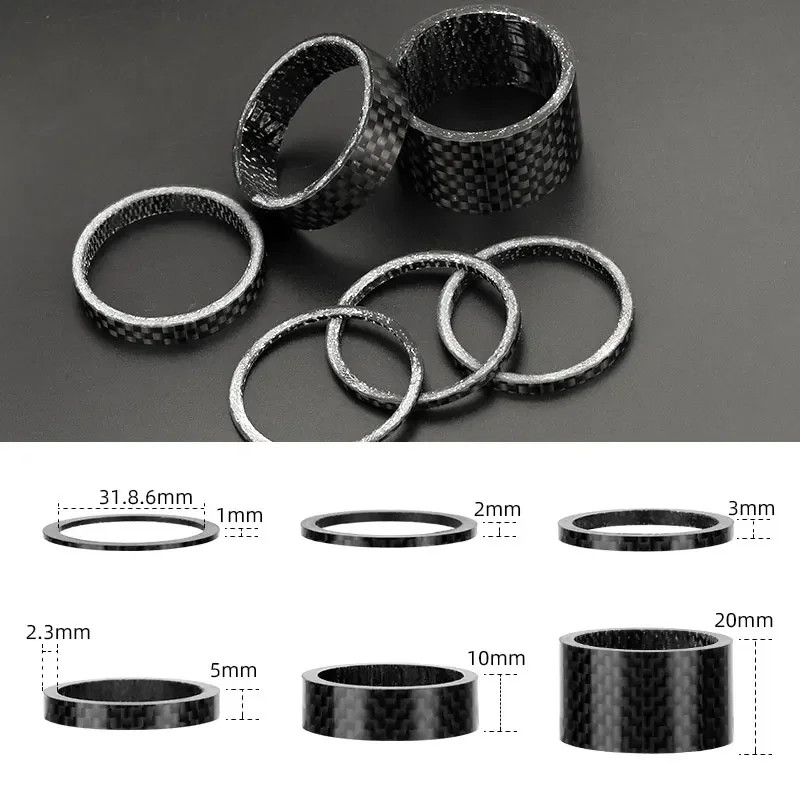 31.8Mm Fork Headset Carbon Spacers MTB Bicycle Handlebar Stem Rise up Adjust Was