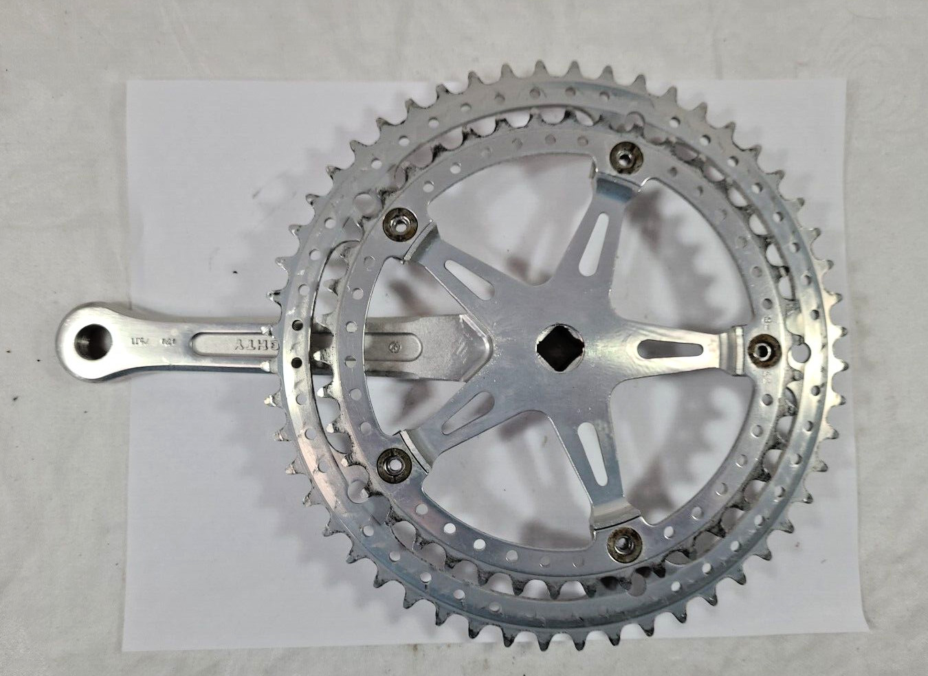 RARE Sakae Mighty Crankset 144 BCD / 171mm + Caps / 52-42t- NICE! / #170