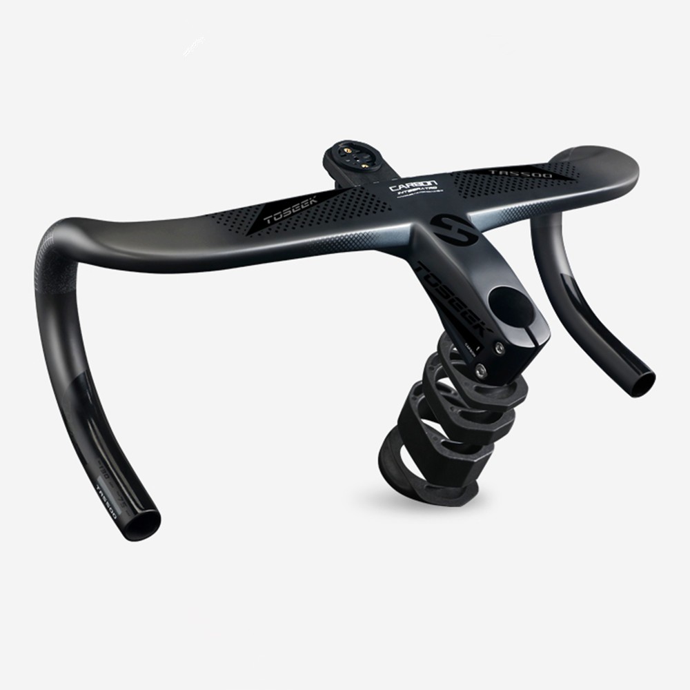 TOSEEK Carbon Fiber Integrated Handlebar -8° Gravel Road Bicycle Drop Bar 28.6mm