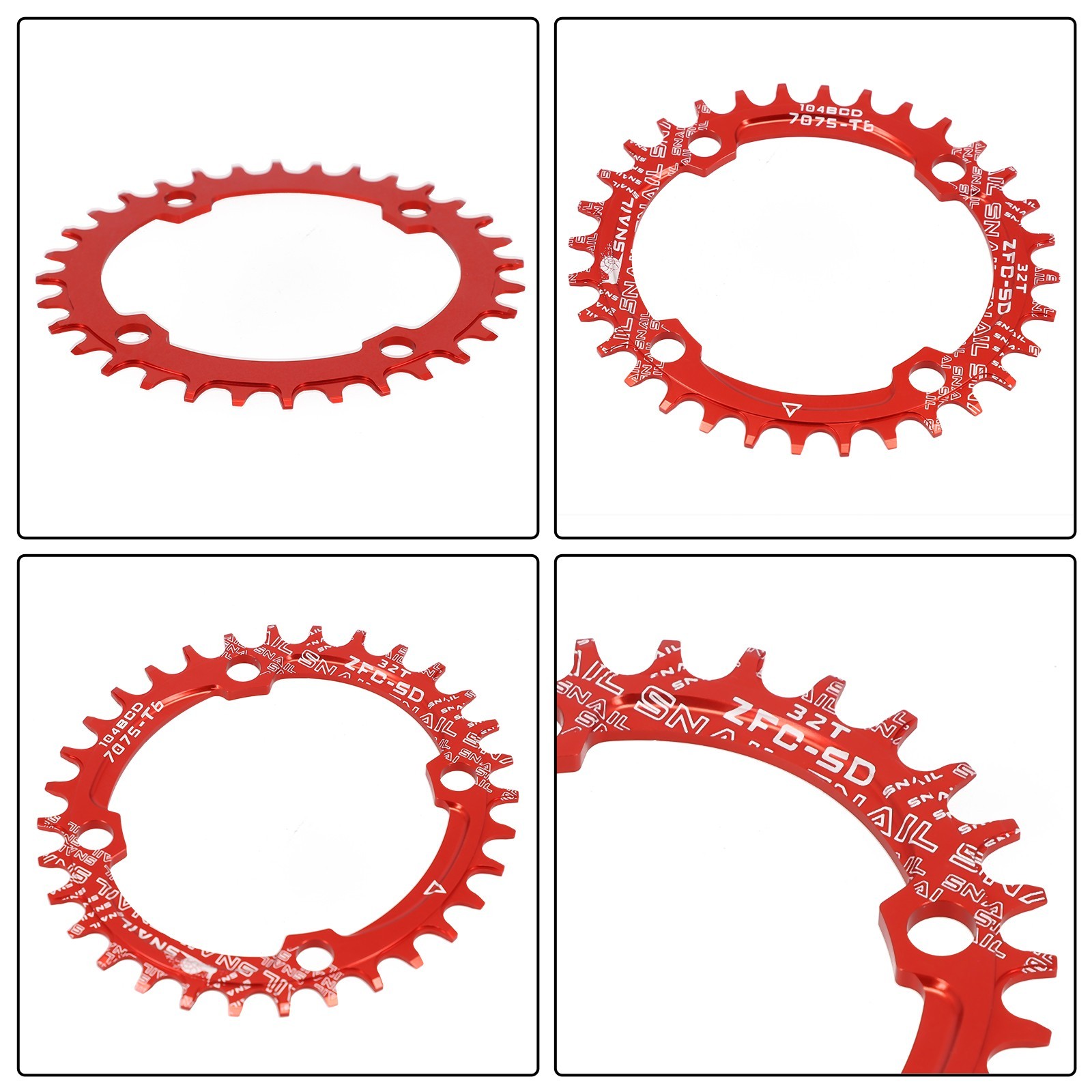 SNAIL Bearing Narrow Wide 1pc Bicycle Chainwheel Round Oval Disc Bike Cycling