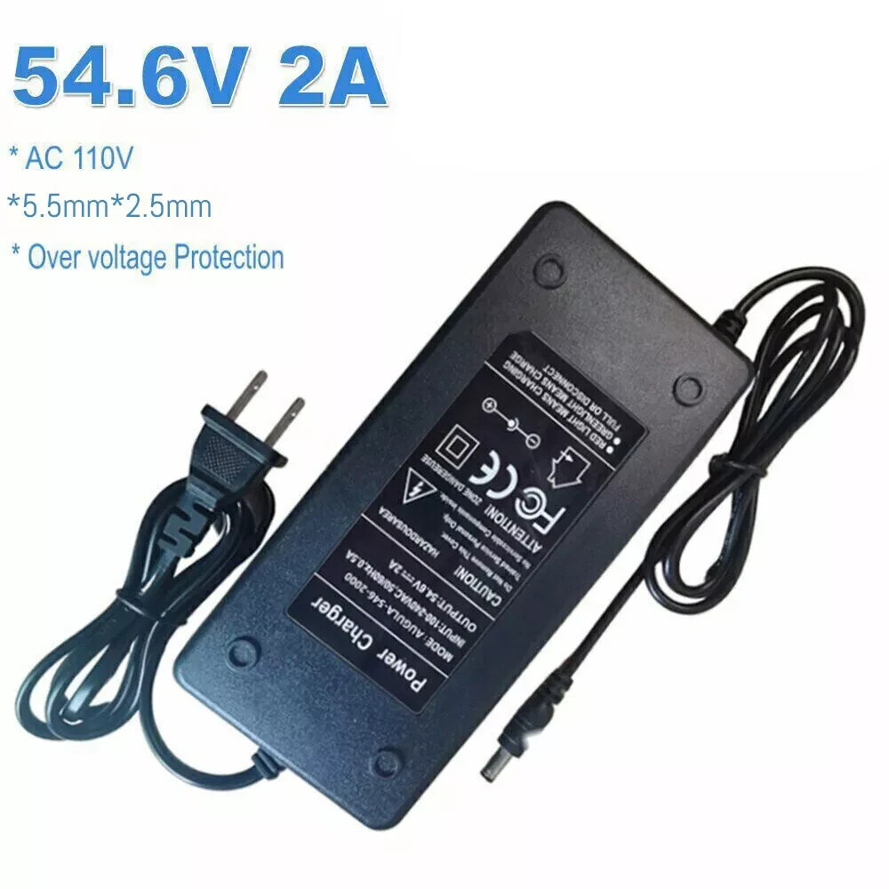42/54.6V 2A/5A Adapter Charger 36/48V Lithium Battery with 5.5mm*2.1mm DC Plug