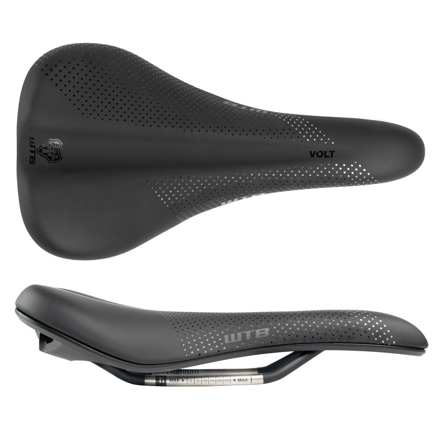 WTB Volt Fusion Form Bike Bicycle Saddle with Titanium Rails Medium 142mm Black