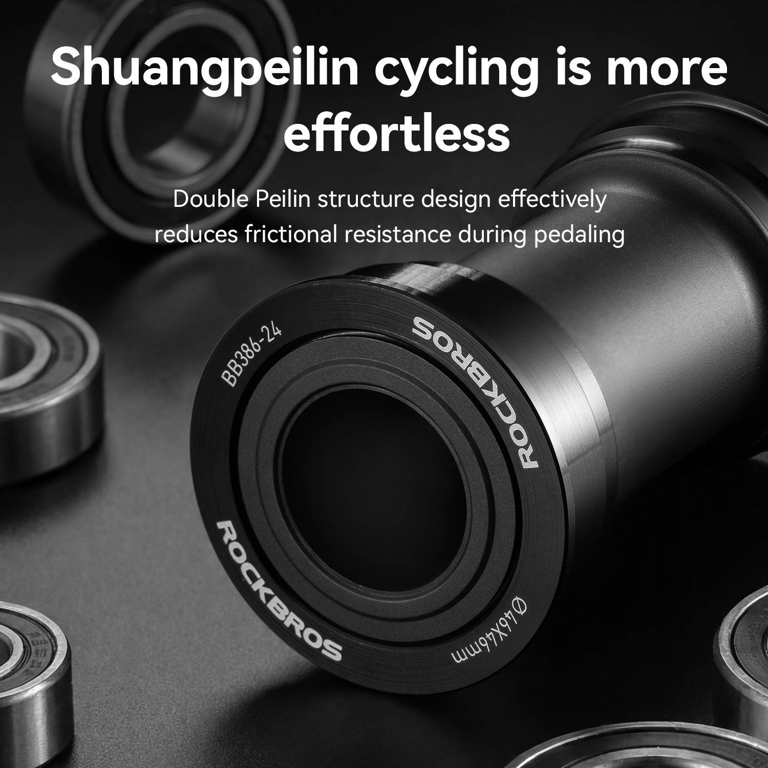 ROCKBROS Bike Aluminum Alloy Cartridge Bottom Bracket Fits 68-120mm Lightweight