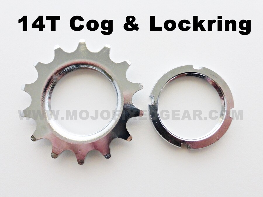 14T COG & LOCKRING – FIXED GEAR TRACK 14 TOOTH 1/8 INCH 1/8″ FIXIE LOCK RING