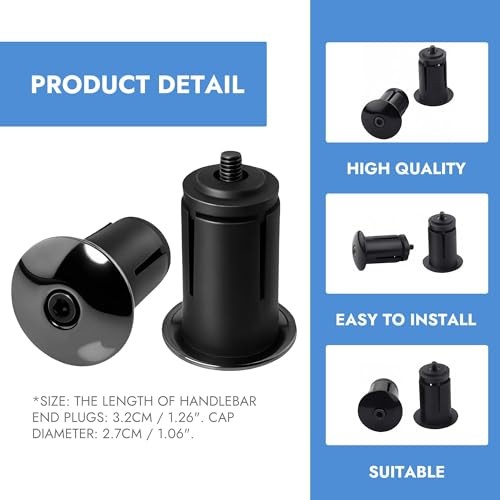 Aluminum Alloy Bike Handlebar End Plugs, 1 Pair Expanding Bar End Caps for