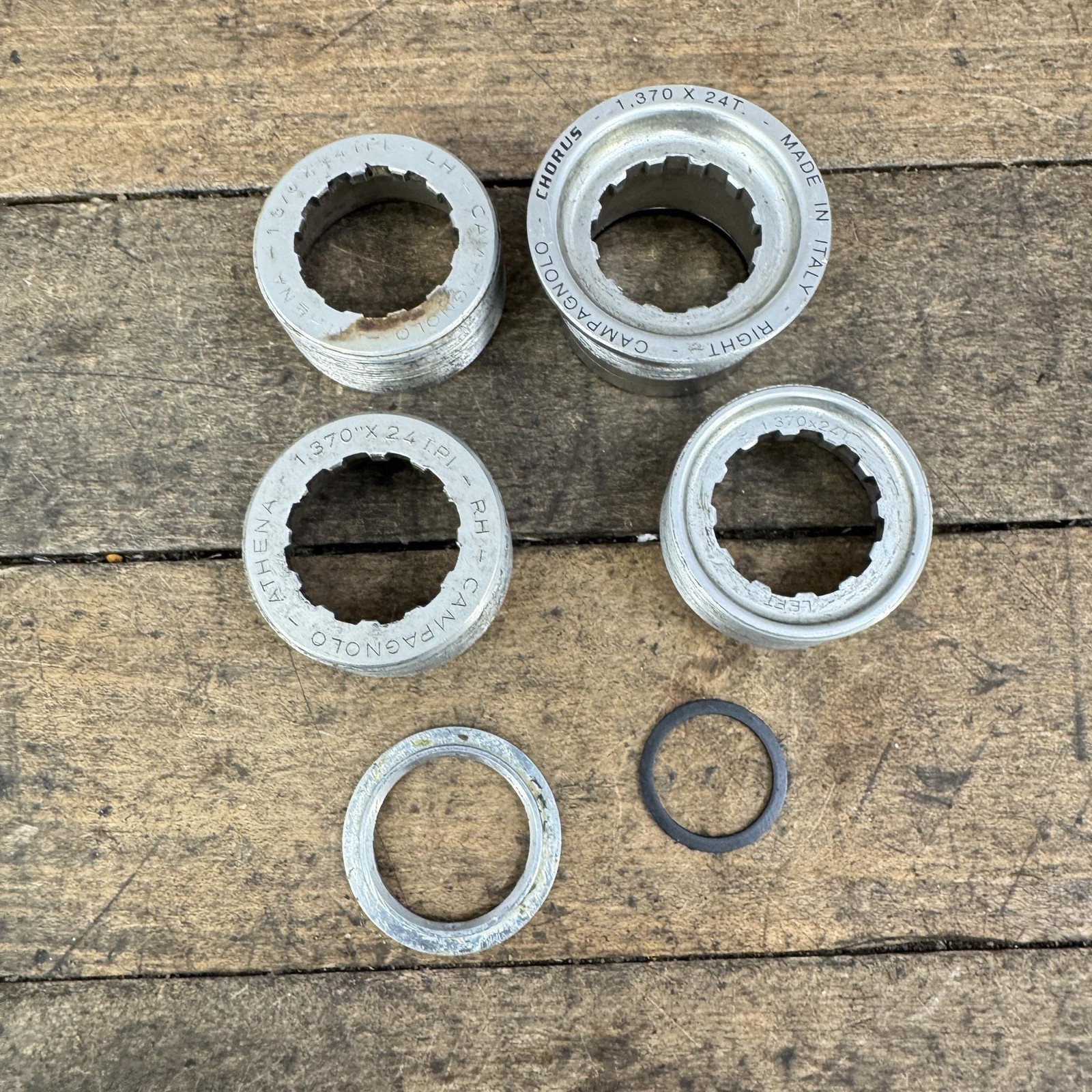 Vintage Campagnolo Bottom Bracket Cups Parts Chorus Athena Italian English