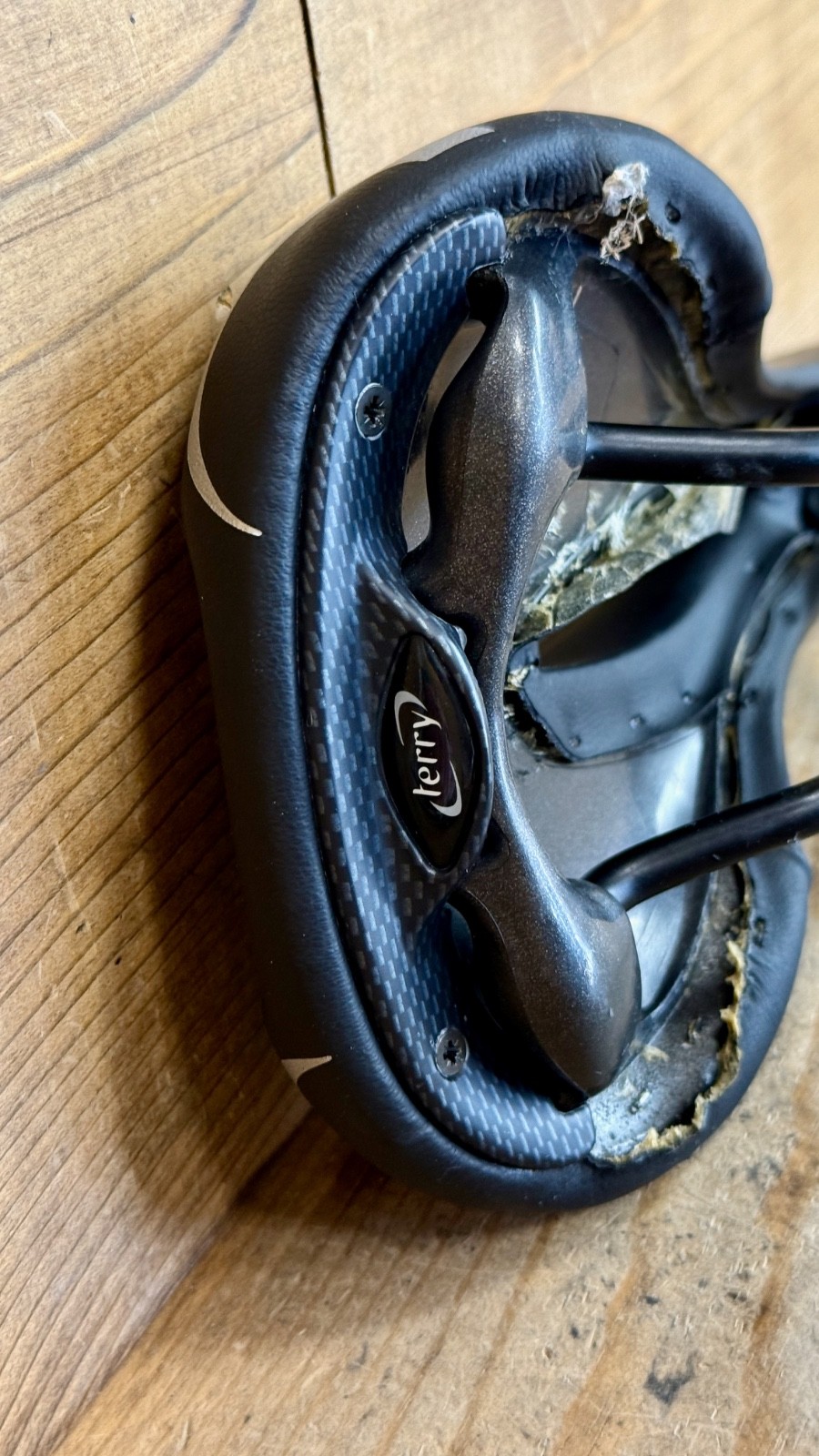 Terry Fly Cutaway Leather Seat / Saddle Cromoly FeC Alloy Rails