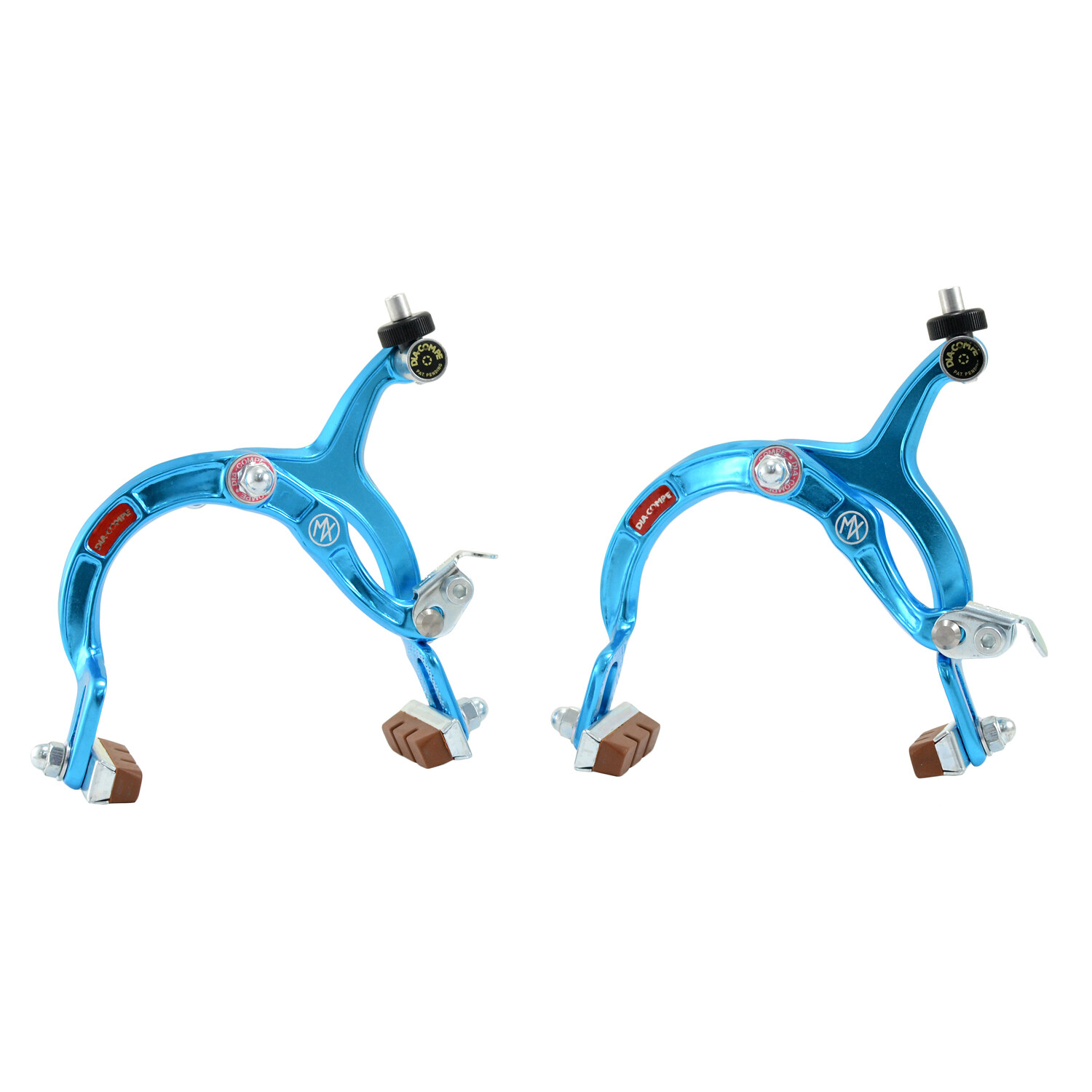DIA-COMPE MX1000 Side Pull Caliper Brake Set (F+R) For Old School BMX , Blue