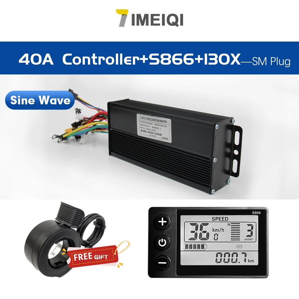 Ebike Sinawave Controller 36V/48V 17A-40A with LCD DIsplay for 250W-2000W Motor