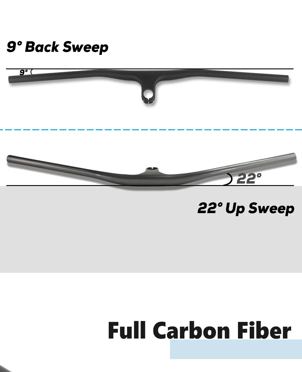 Carbon Integrated DH MTB Crosscountry Bicycle Cockpit Handlebar 28.6×740-800mm
