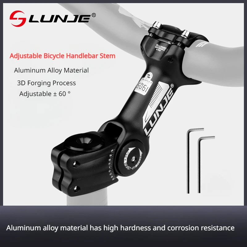 Adjustable Bicycle Handlebar Stem Variable 60/80 Degree Angle MTB Bike Riser Ult