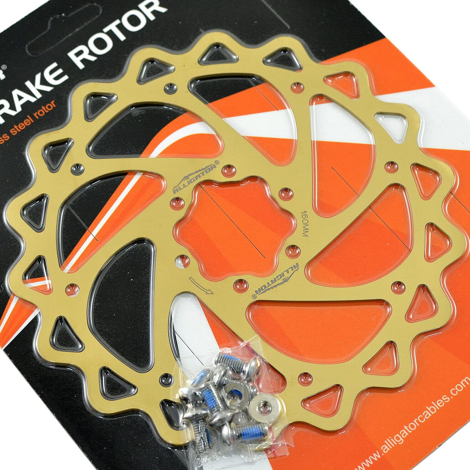 2 Pcs Alligator Brake MTB Road Bike Disc Rotor 160mm Replacement Parts Gold