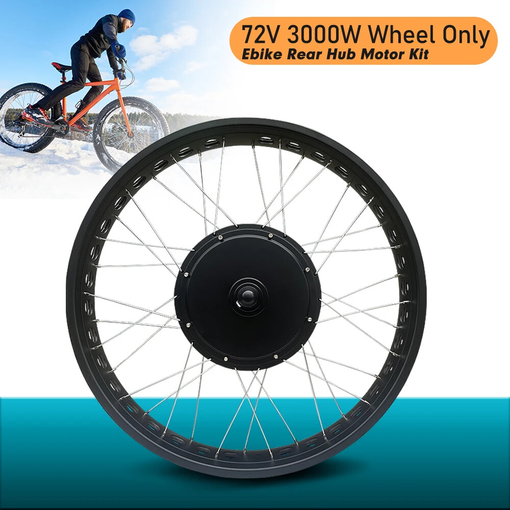20 24 26in 72V 3000W Snow E-bike Kit 4.0 Fat Tire Brushless Rear Hub Motor Wheel