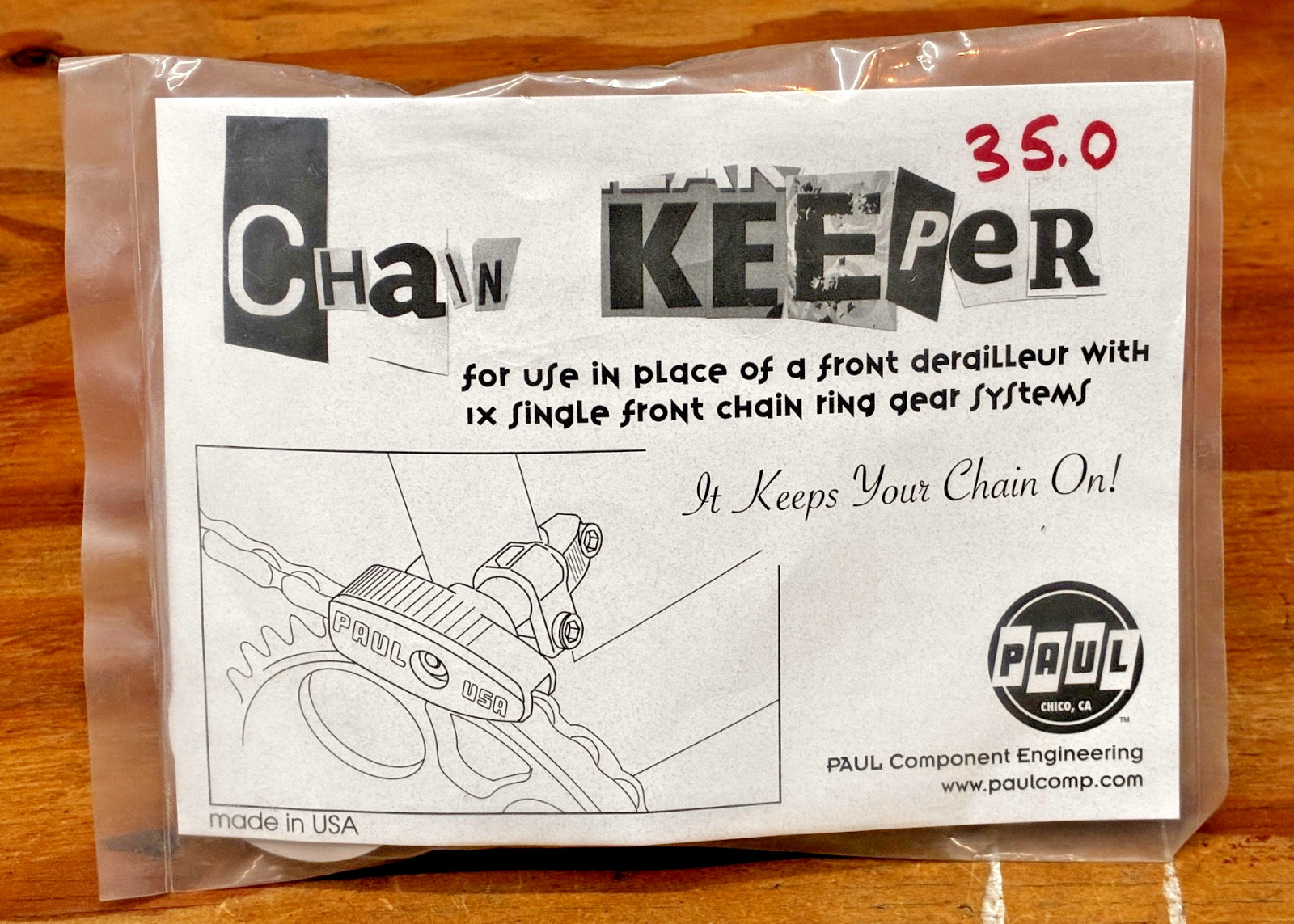 New Paul Component Engineering Chain Keeper 35.0 mm Black Aluminum 4 Single Ring