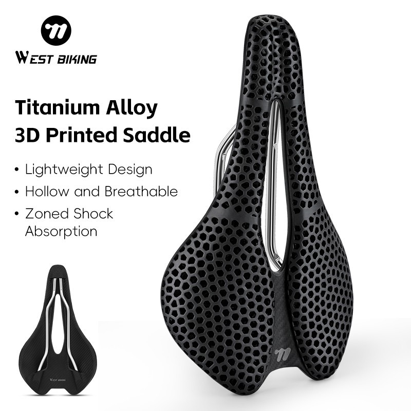WEST BIKING 3D Printed Bicycle Saddle Titanium Seat Bow Bike Saddle Cushion