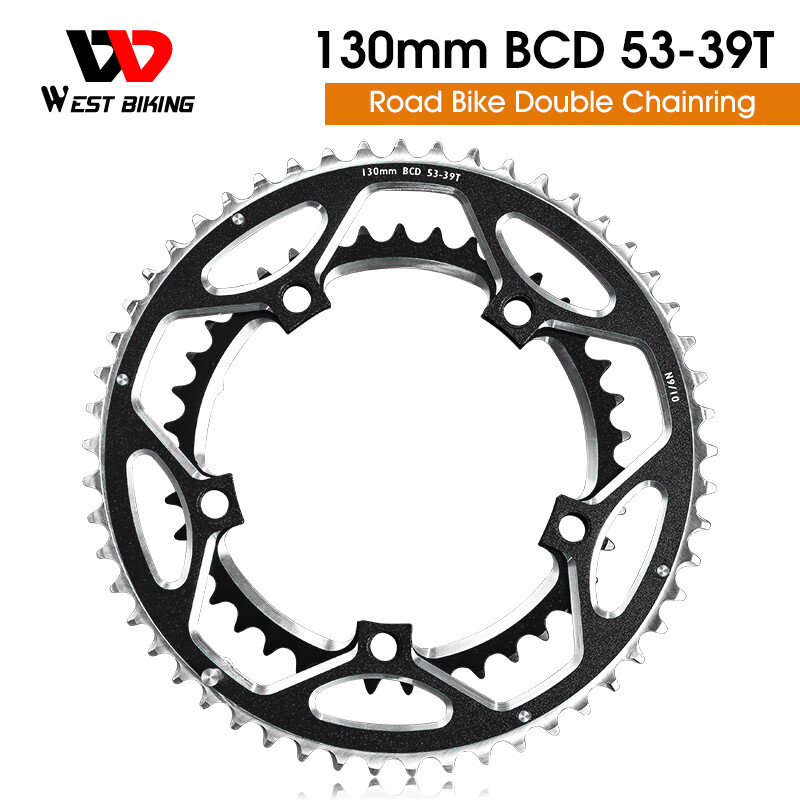 WEST BIKING Road Bike Chainring 130BCD 39/53T Tooth Plate for 8/9/10/11 Speed