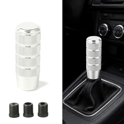 95mm/3.74″ Car Shifter Knob, Aluminum Weighted Automotive Gear Shift Silver