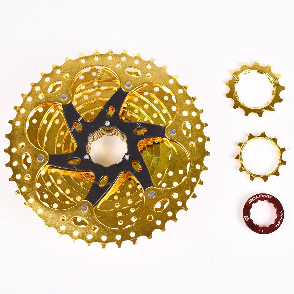 BOLANY 11 Speed 11-42T Cassette Flywheel Gold Fit Sram Shimano M8000 MTB Bike